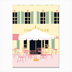 Montpellier, France, Flat Pastels Tones Illustration 2 Canvas Print