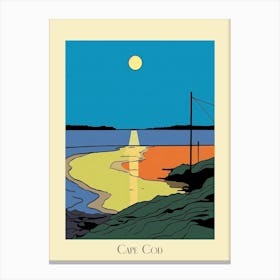 Poster Of Minimal Design Style Of Cape Cod Massachusetts, Usa 1 Canvas Print