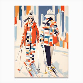 Grandvalira   Andorra, Ski Resort Illustration 2 Canvas Print