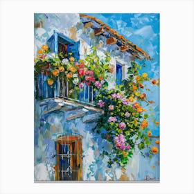 Balcony Painting In Bodrum 3 Canvas Print