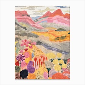 Mount Ossa Australia 1 Colourful Mountain Illustration Canvas Print