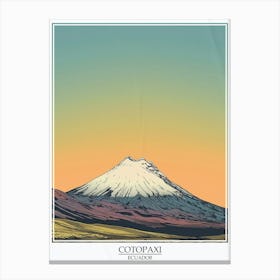 Cotopaxi Ecuador Color Line Drawing 4 Poster Canvas Print