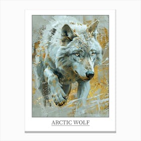 Arctic Wolf Precisionist Illustration 2 Poster Canvas Print