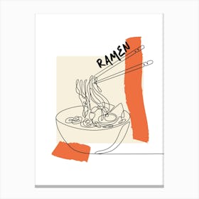Japanese Ramen Bowl Print, Foodie Wall Art, Noodles Poster, Kitchen Home Decor Canvas Print