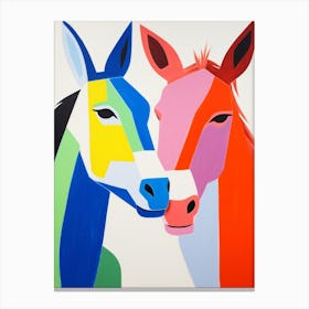 Colourful Kids Animal Art Donkey 2 Canvas Print