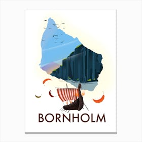 Borneholm Long Boat  Canvas Print