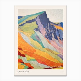 Cadair Idris Wales 1 Colourful Mountain Illustration Poster Canvas Print