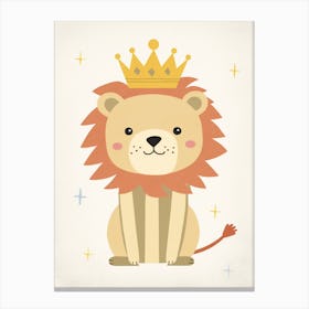 Little Lion 4 Wearing A Crown Canvas Print