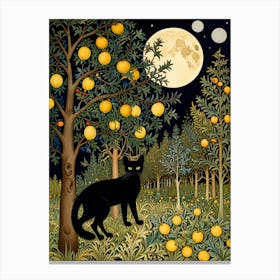 William Morris Black Cat In Orange Orchard Leinwandbilder