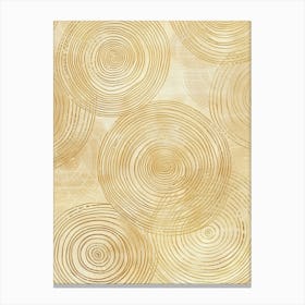 Circles On A Beige Background Canvas Print