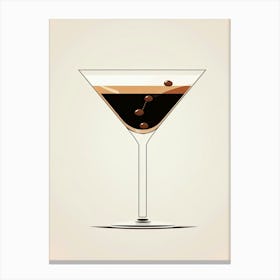 Mid Century Modern Espresso Martini Floral Infusion Cocktail 4 Canvas Print