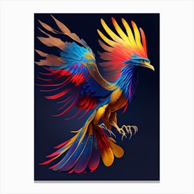 Archaeopteryx Primary Colours Dinosaur Canvas Print