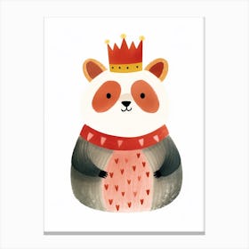 Little Red Panda 3 Wearing A Crown Canvas Print