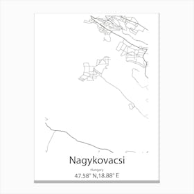 Nagykovacsi,Hungary Minimalist Map Canvas Print