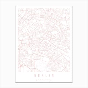 Berlin Germany Light Pink Minimal Street Map Canvas Print