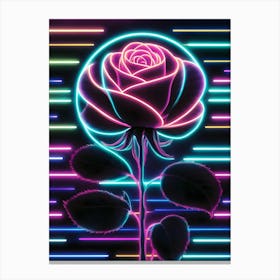 Neon Rose Wallpaper Canvas Print