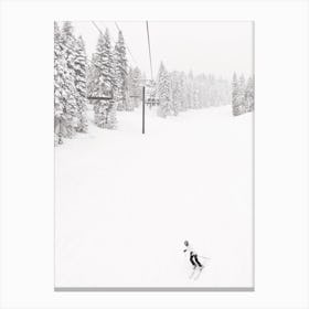Skiier On Hill Canvas Print