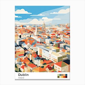 Dublin, Ireland, Geometric Illustration 1 Poster Canvas Print