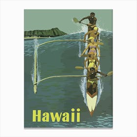 Hawaii, Sailing On A Big Wave Canvas Print