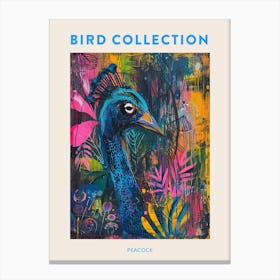 Abstract Peacock Loose Brushstrokes Poster Canvas Print