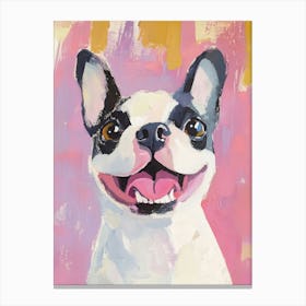 French Bulldog Portrait Gouache Painting Canvas Print