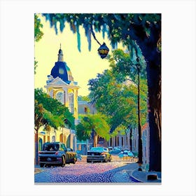 Savannah, City Us  Pointillism Canvas Print