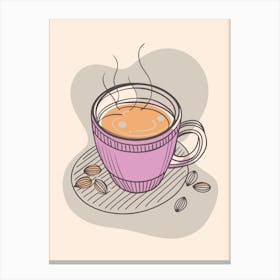 Cup Of Coffee Minimalistic Style 1 Canvas Print