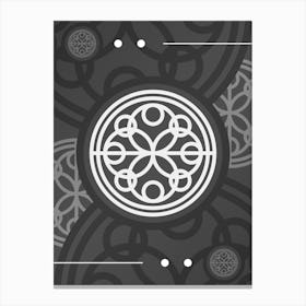 Abstract Geometric Glyph Array in White and Gray n.0079 Canvas Print