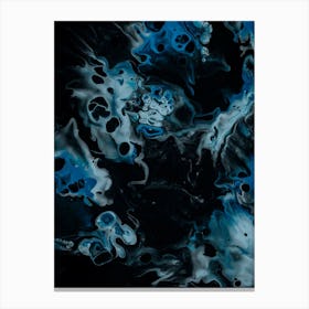 Abstract Blue And Black Painting 1 Canvas Print