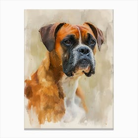 Boxer Watercolor Painting 2 Canvas Print