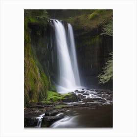 Henrhyd Falls, United Kingdom Realistic Photograph (3) Canvas Print