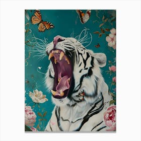 Tiger With Butterflies Canvas Print