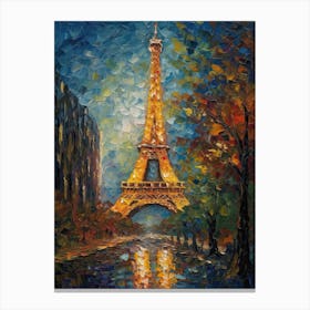 Eiffel Tower Paris Van Gogh Style 3 Canvas Print