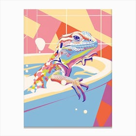 Lizard In The Bathtub Modern Abstract Illustration 3 Canvas Print