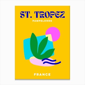 Take me to St Tropez France - Minimal Bright Yellow Summer - Travel series Canvas Print