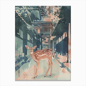 Nara Japan 1 Retro Illustration Canvas Print