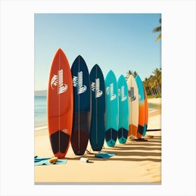 Surfboards On The Beach 2 Canvas Print