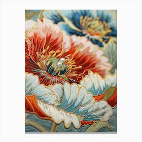 Embroidered Flowers 27 Canvas Print