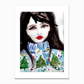 Christmas Girl Canvas Print