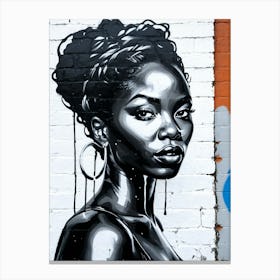 Graffiti Mural Of Beautiful Black Woman 302 Canvas Print