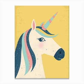 Pastel Block Colour Unicorn 2 Canvas Print