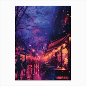 Paris At Night, Vibrant, Bold Colors, Pop Art Canvas Print