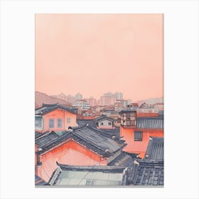 Seoul Rooftops Morning Skyline 1 Canvas Print