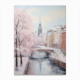 Dreamy Winter Painting Copenhagen Denmark 1 Canvas Print