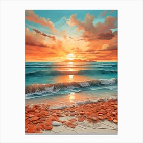 Sunset On The Beach 33 Canvas Print