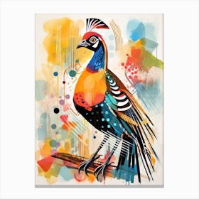 Bird Painting Collage Pheasant 8 Canvas Print
