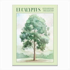 Eucalyptus Tree Atmospheric Watercolour Painting 3 Poster Canvas Print