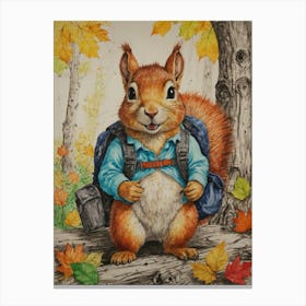 Squirrel In The Woods 6 Canvas Print