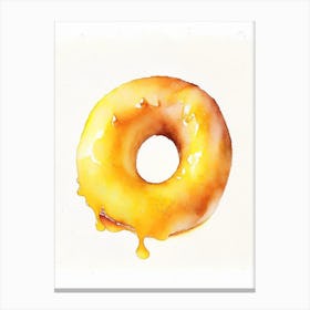Mango Glazed Donut Cute Neon 1 Canvas Print