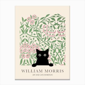 William Morris Peeakaboo Cat Michaelmas Daisy John Henry Dearle Canvas Print